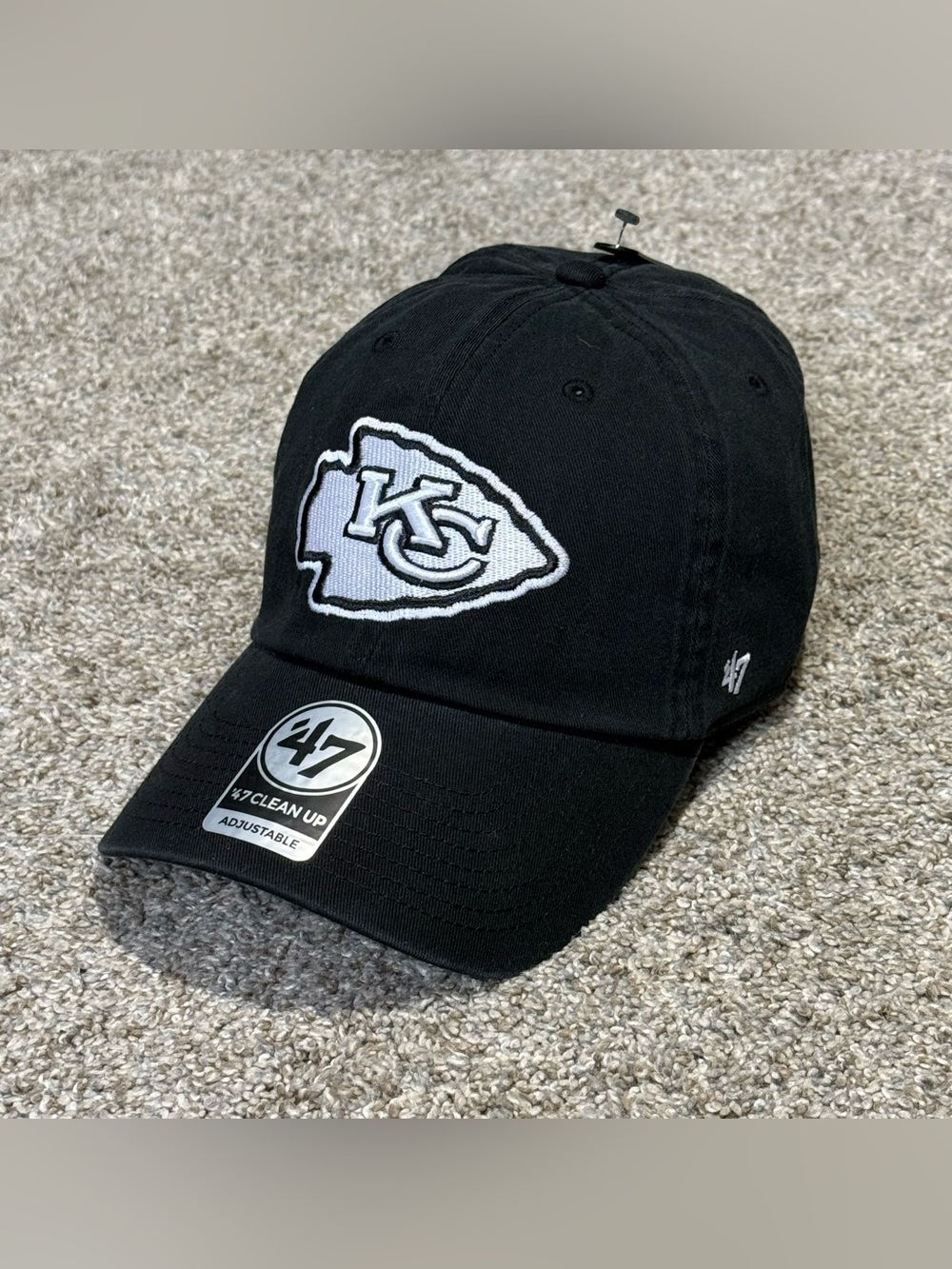 ’47 Brand Kansas City Chiefs Black NFL Clean Up adjustable hat